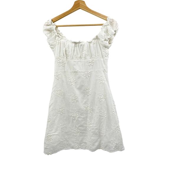 O.P.T. White Embroidered button Mini Dress - Picture 4 of 5